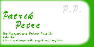 patrik petre business card